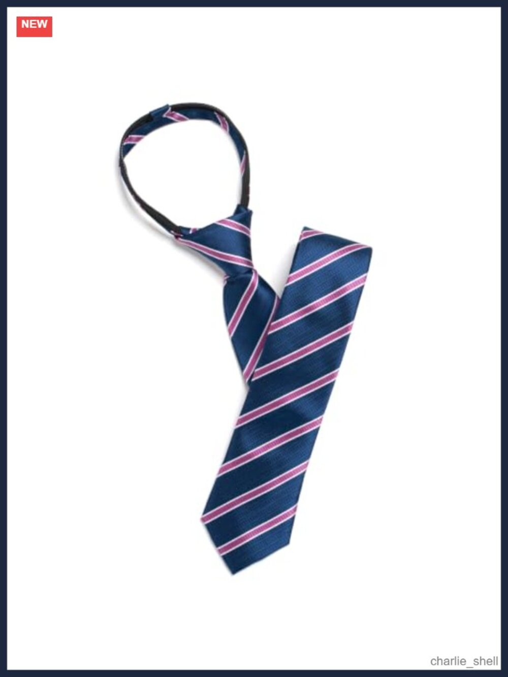 Men's Pre-Tied Necktie 2.35in Adjustable Zipper Tie Polyester Formal
